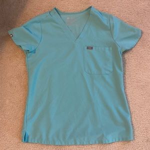 Turquoise Figs scrub top